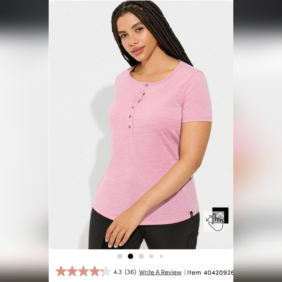 Happy Camper Lyocell Henley Short Sleeve active Tee plus size 5x - Picture 2 of 10